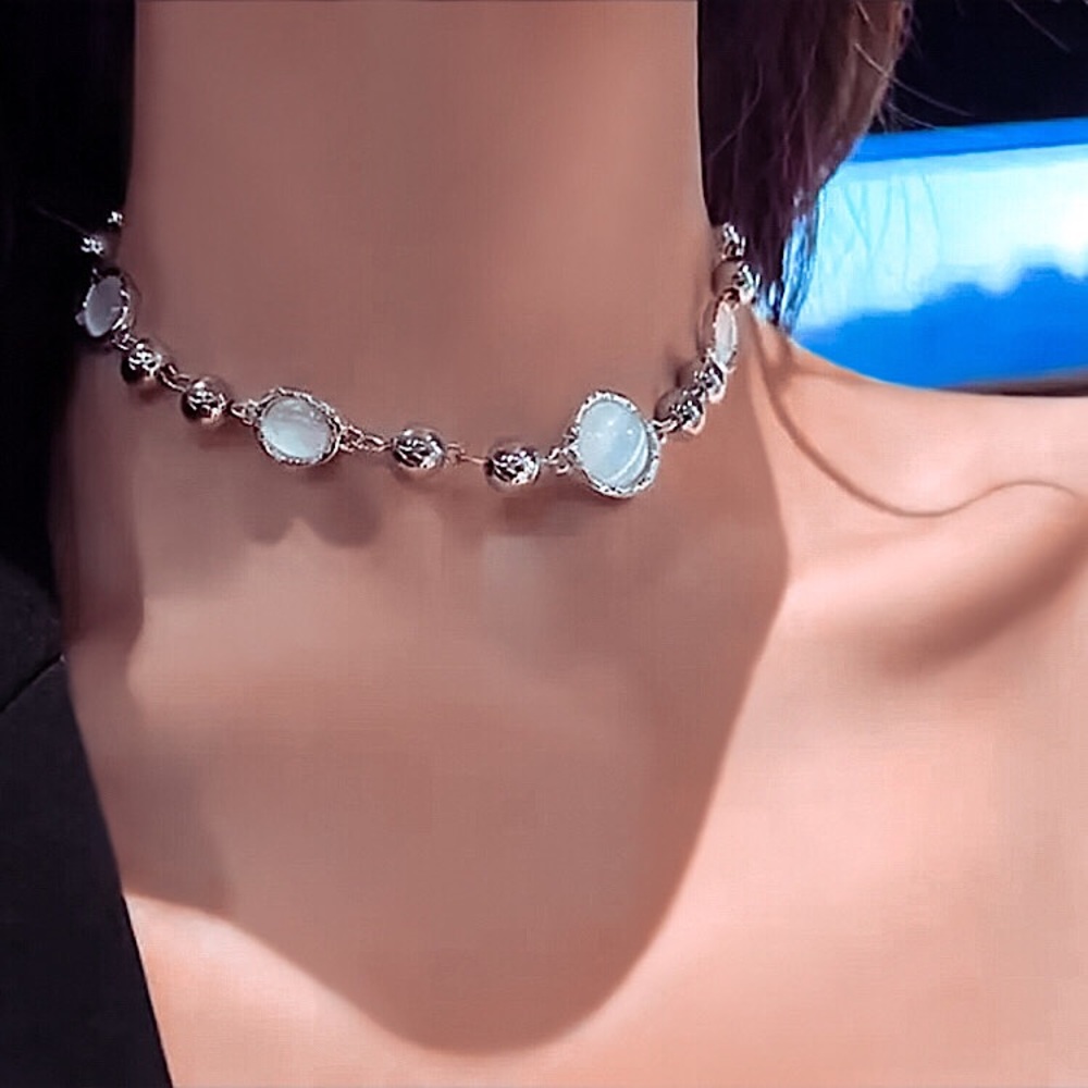 ⚜️𝟯𝟬%𝗢𝗙𝗙 𝗯𝘂𝗻𝗱𝗹𝗲𝘀 𝟯+⚜️ NEW Moonstone Trendy Silver Necklace - Picture 3 of 11